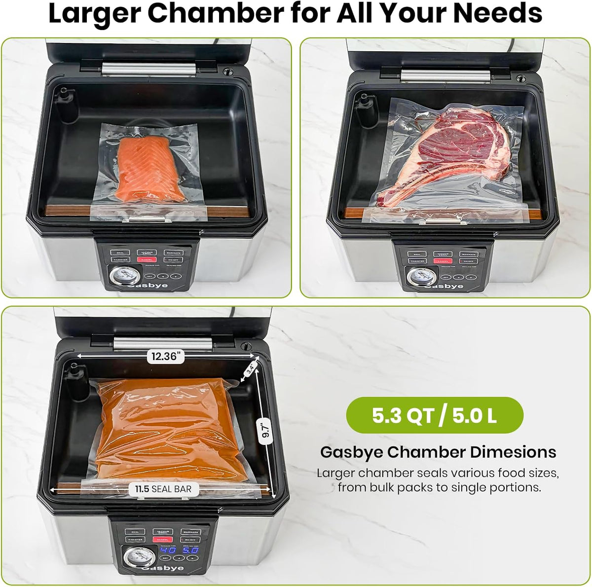 95kPa Precision Vacuum Sealer Machine, Double Heat Seal for Dry/Moist Food, Easy-Lock Handle, Built-in Bag Storage & Cutter, Progress Display, Pulse Mode, Removable Drip Tray, Silver