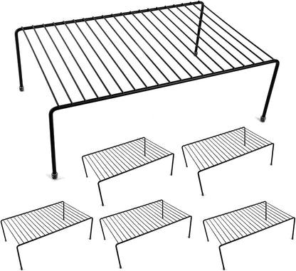 Set of 2 Large (16.1 x 10.2 Inch) Cabinet Storage Shelf Rack, Shelves，Kitchen Counter and Cabinet Shelf, Storage Rack Organizer for Bathroom Cupboard (White)