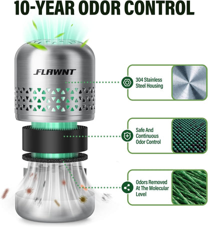 Fridge Deodorizer, Lasts Up to 10 Years, Stainless Steel, Gray