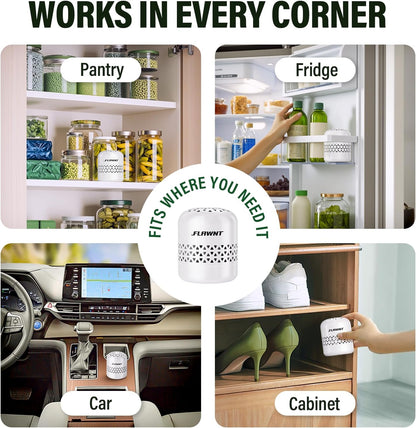 Fridge Deodorizer, Lasts Up to 10 Years, Stainless Steel, Gray