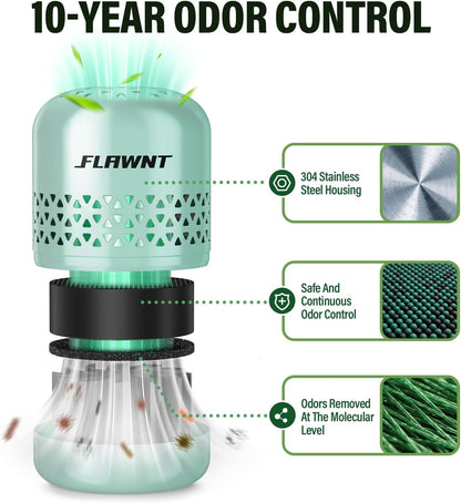 Fridge Deodorizer, Lasts Up to 10 Years, Stainless Steel, Gray