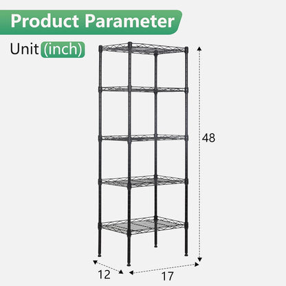 5-Tier Wire Shelf | 36" x 14" x 72" | Chrome