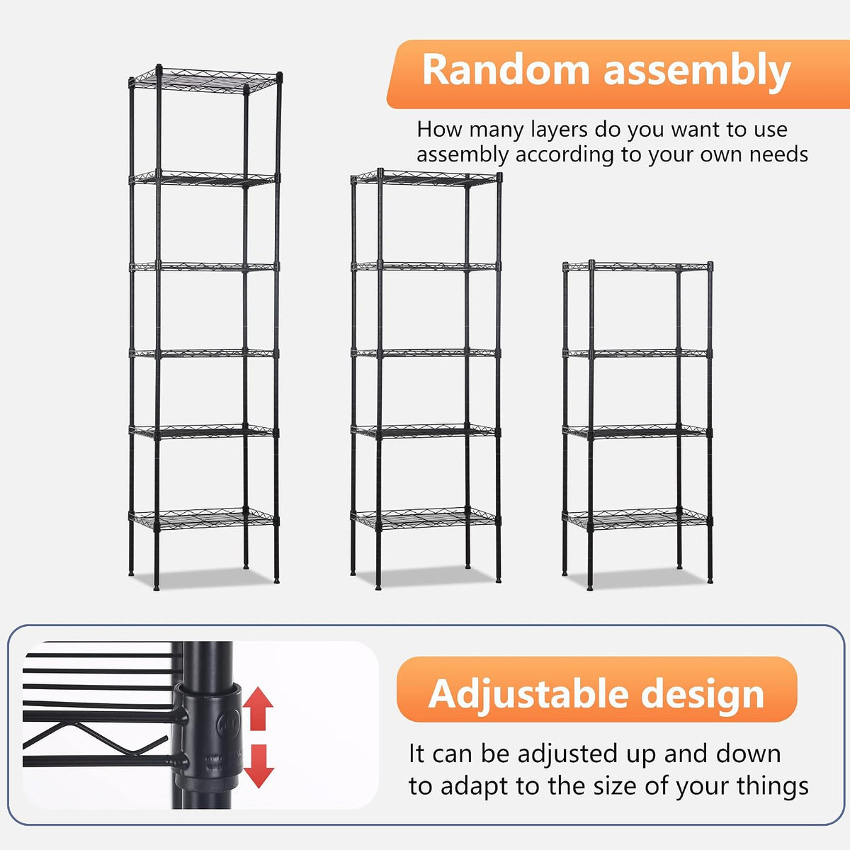 5-Tier Wire Shelf | 36" x 14" x 72" | Chrome