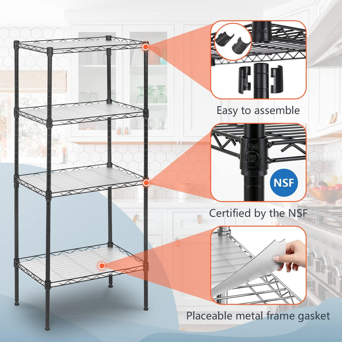 5-Tier Wire Shelf | 36" x 14" x 72" | Chrome