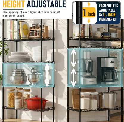 5-Tier Wire Shelf | 36" x 14" x 72" | Chrome