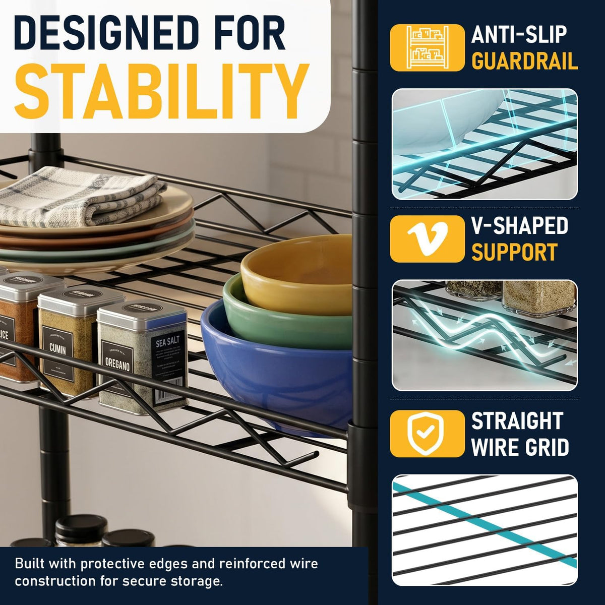 5-Tier Wire Shelf | 36" x 14" x 72" | Chrome