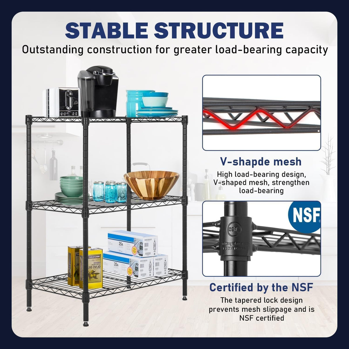 5-Tier Wire Shelf | 36" x 14" x 72" | Chrome