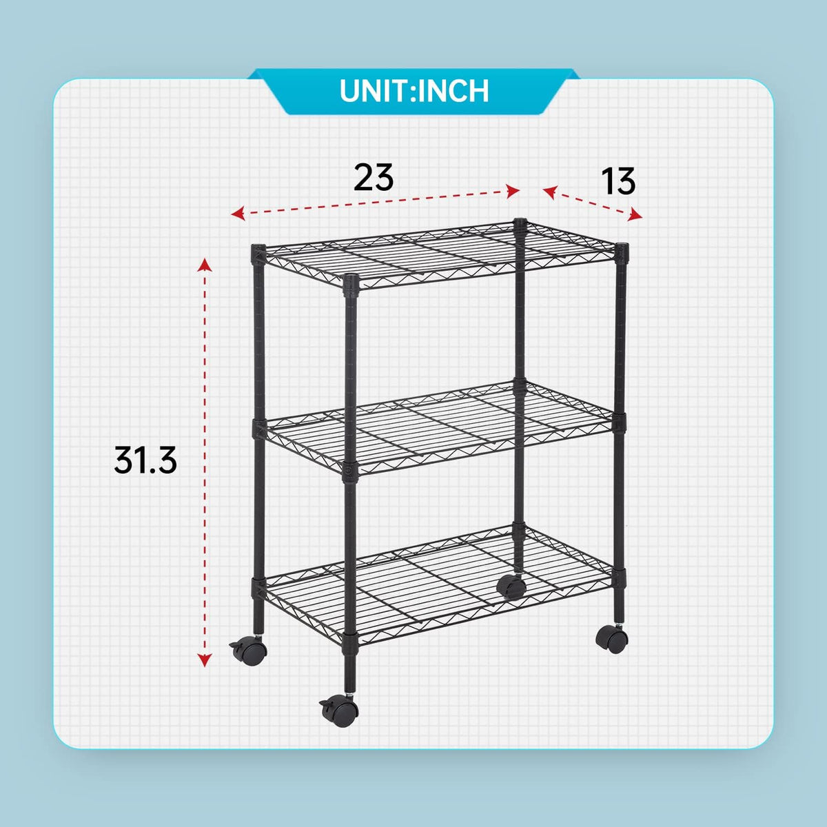 5-Tier Wire Shelf | 36" x 14" x 72" | Chrome