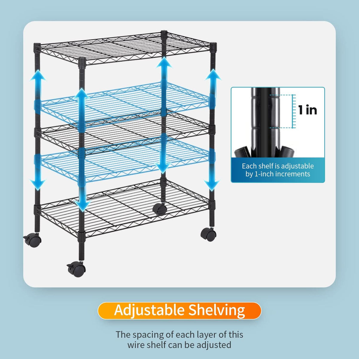 5-Tier Wire Shelf | 36" x 14" x 72" | Chrome