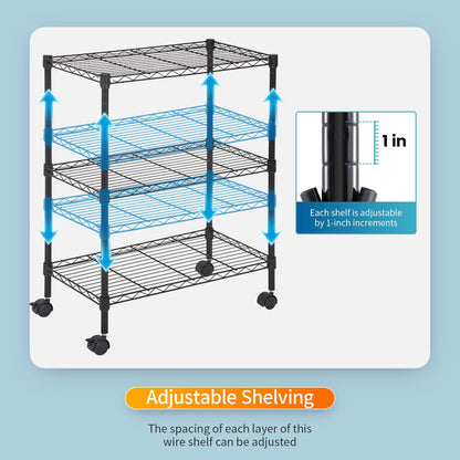 5-Tier Wire Shelf | 36" x 14" x 72" | Chrome
