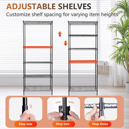 5-Tier Wire Shelf | 36" x 14" x 72" | Chrome