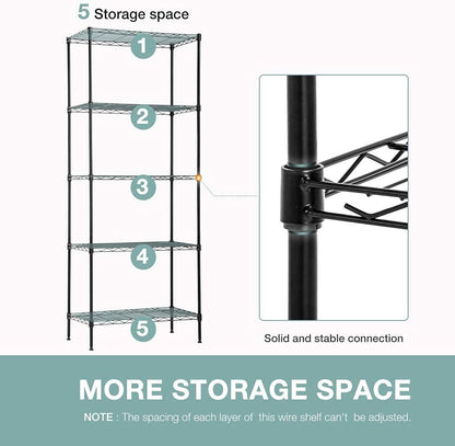 5-Tier Wire Shelf | 36" x 14" x 72" | Chrome
