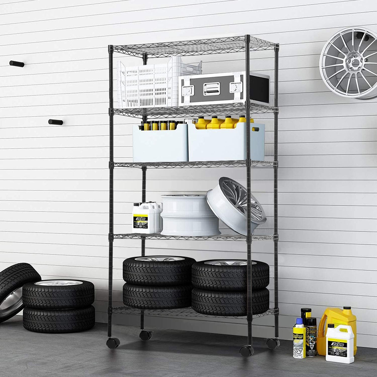 5-Tier Wire Shelf | 36" x 14" x 72" | Chrome