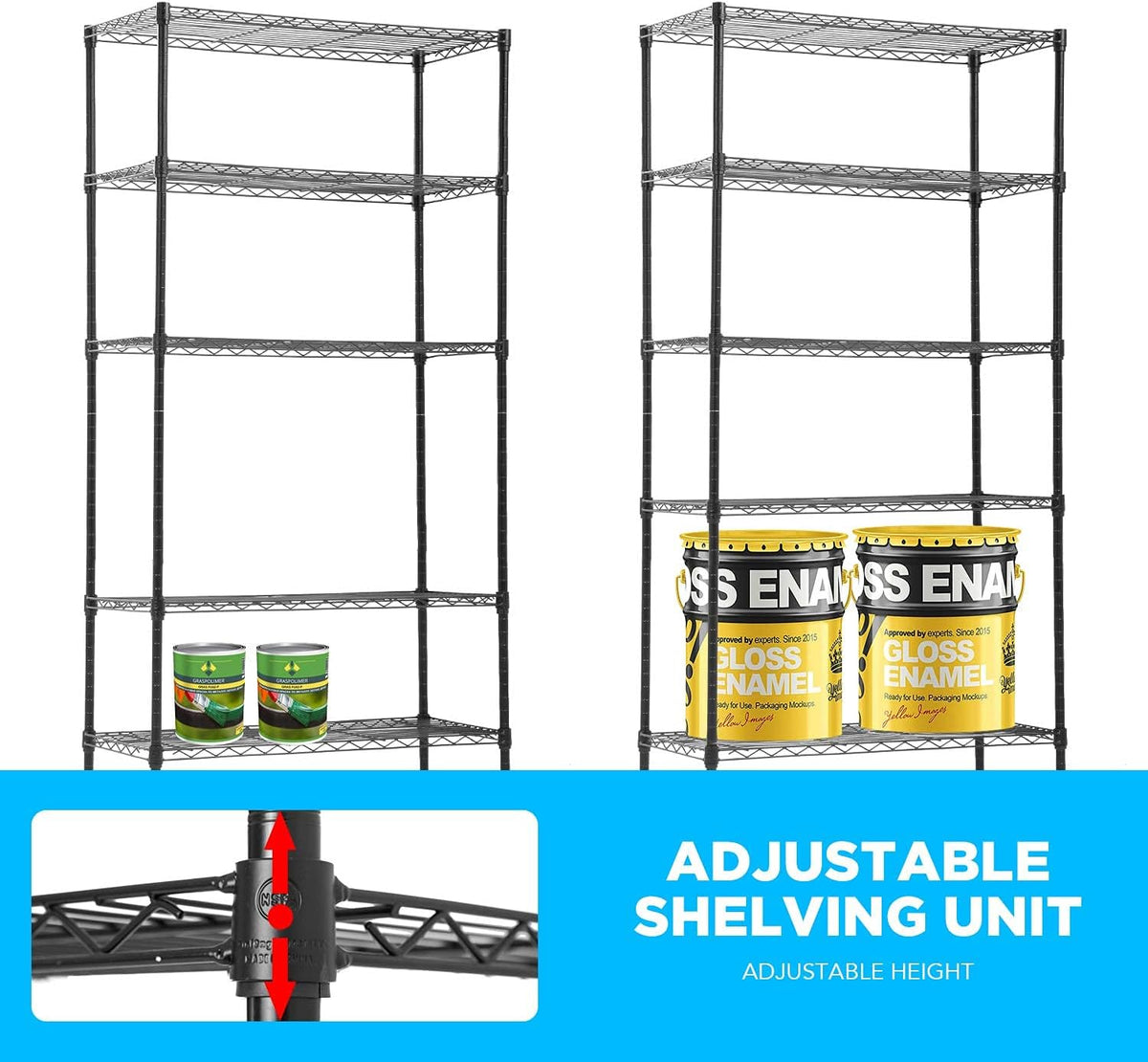 5-Tier Wire Shelf | 36" x 14" x 72" | Chrome