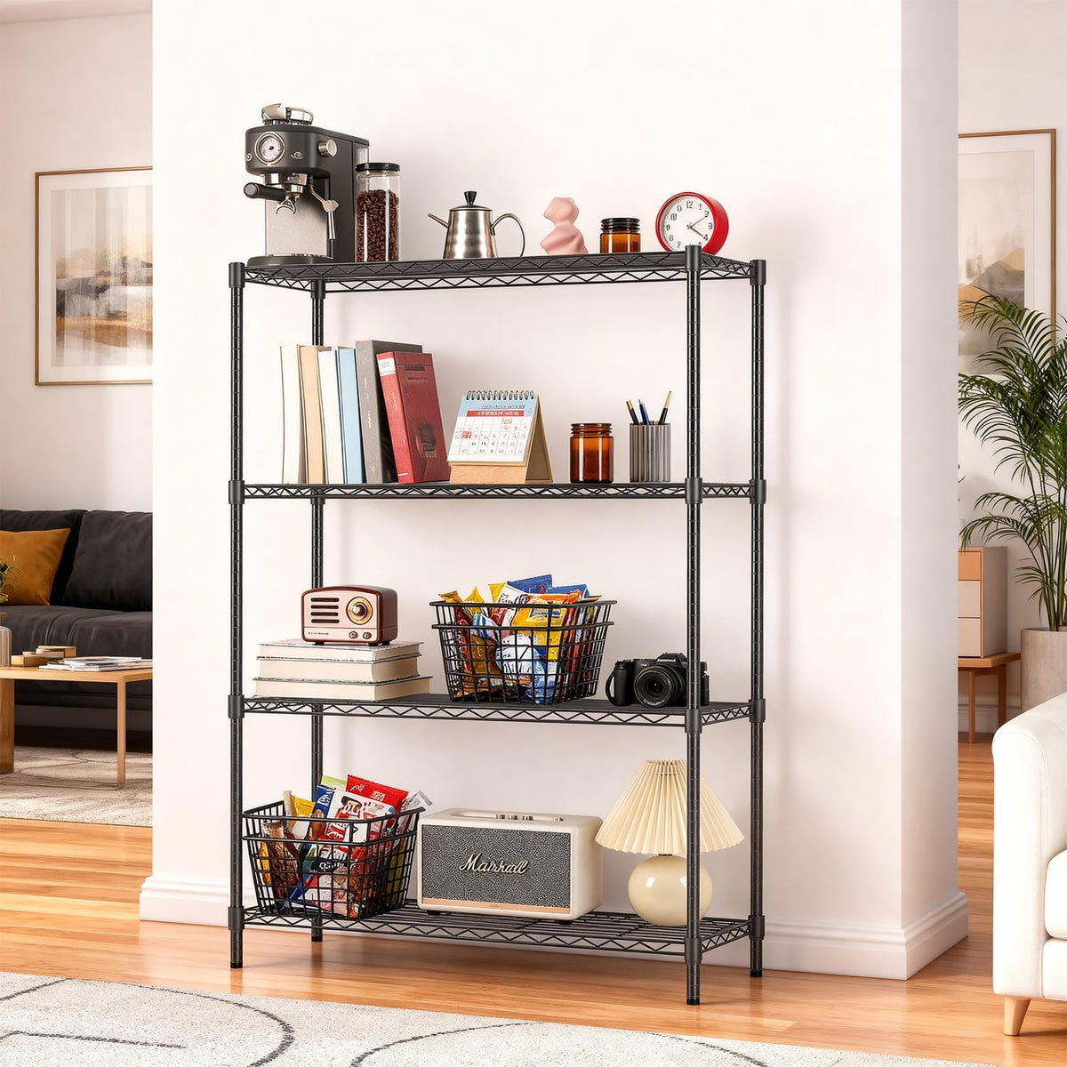 5-Tier Wire Shelf | 36" x 14" x 72" | Chrome