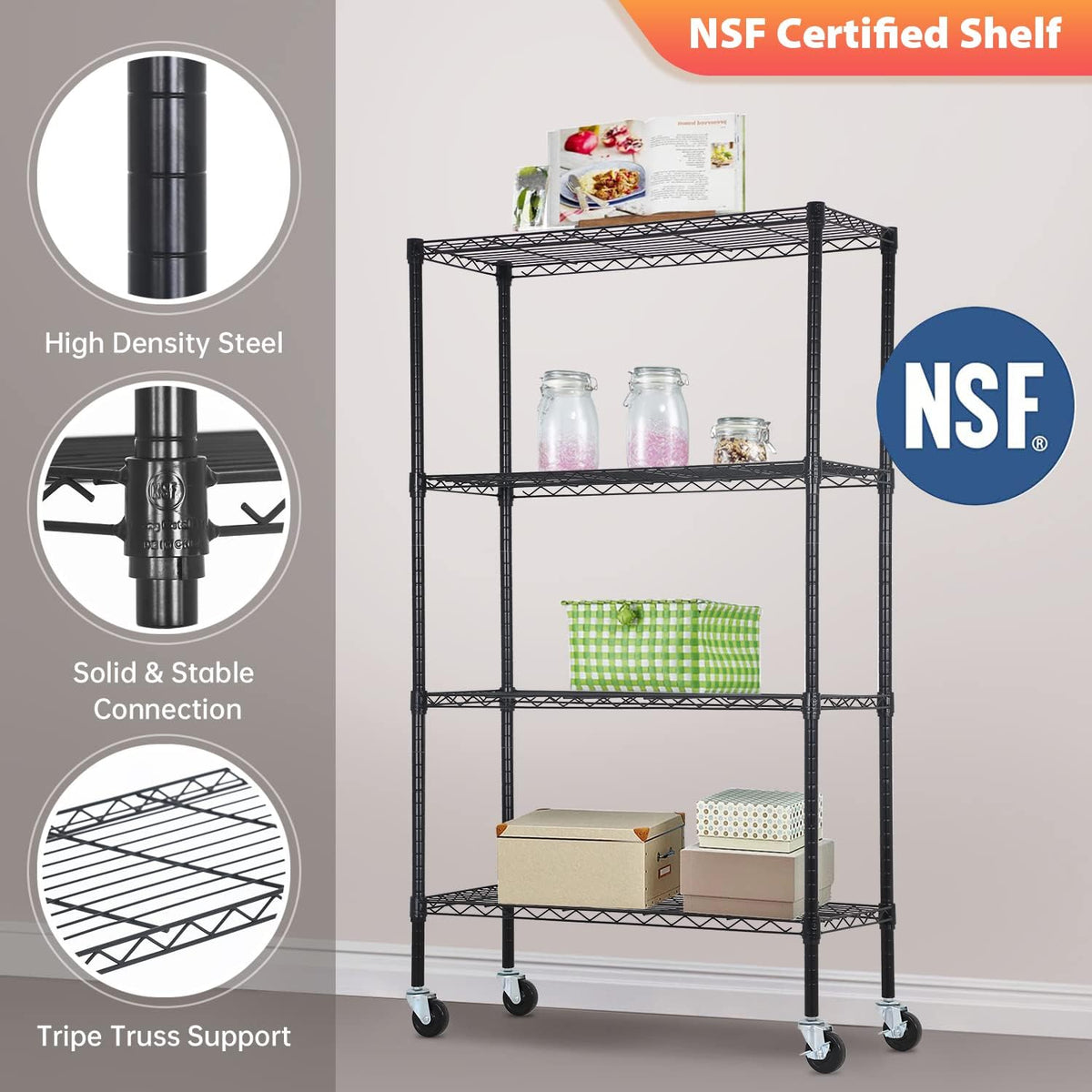5-Tier Wire Shelf | 36" x 14" x 72" | Chrome