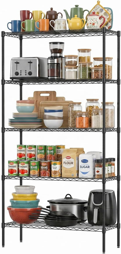 5-Tier Wire Shelf | 36" x 14" x 72" | Chrome