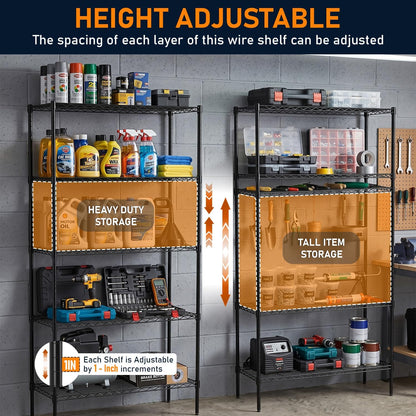 5-Tier Wire Shelf | 36" x 14" x 72" | Chrome