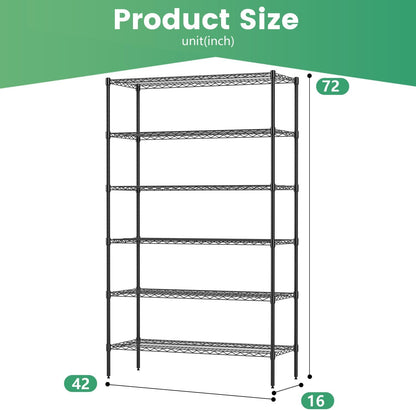 5-Tier Wire Shelf | 36" x 14" x 72" | Chrome