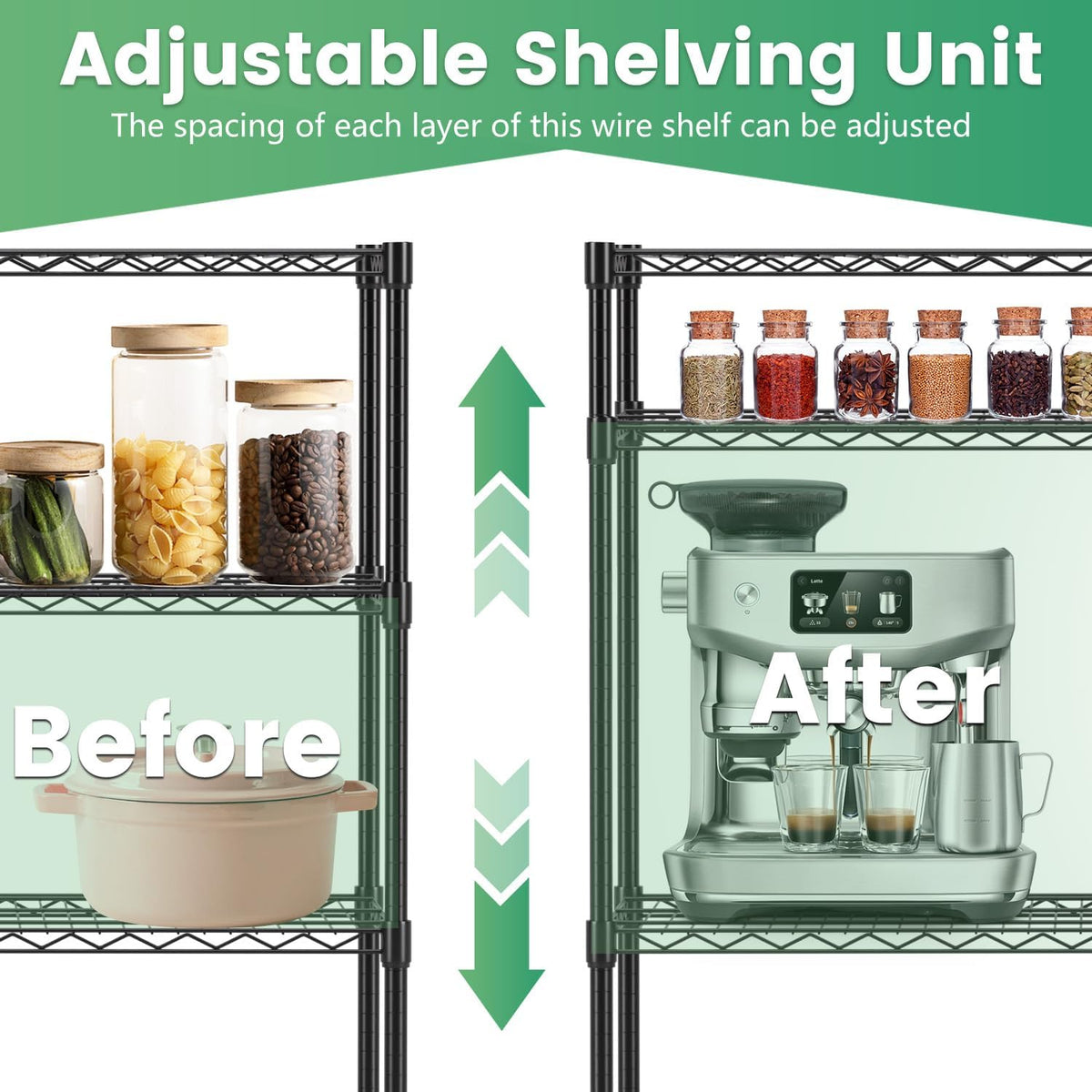 5-Tier Wire Shelf | 36" x 14" x 72" | Chrome