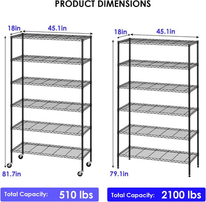 5-Tier Wire Shelf | 36" x 14" x 72" | Chrome