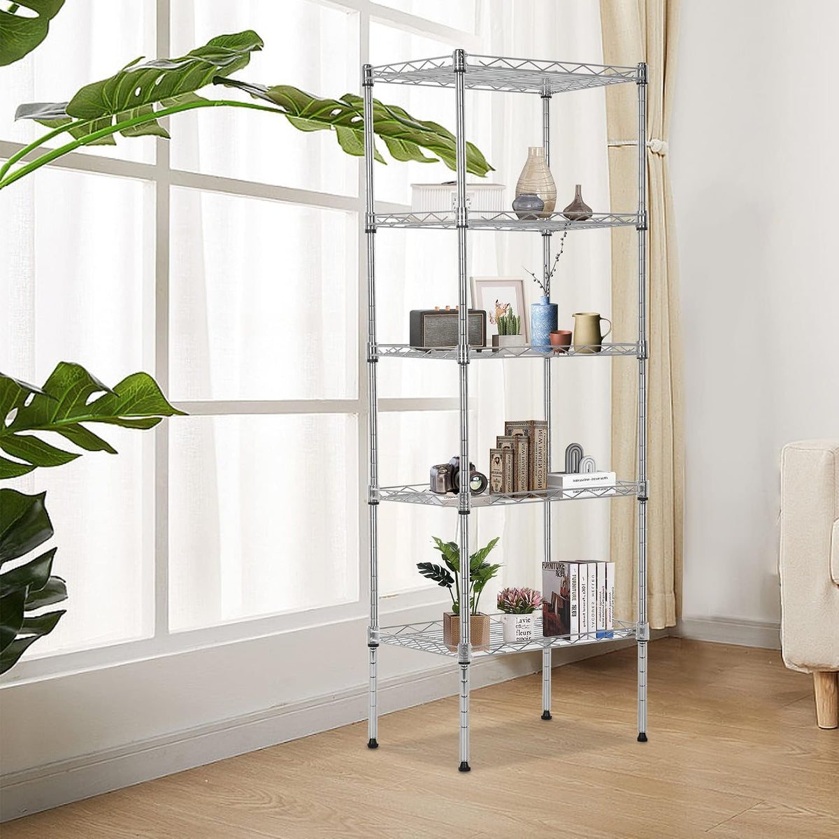 5-Tier Wire Shelf | 36" x 14" x 72" | Chrome