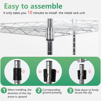 5-Tier Wire Shelf | 36" x 14" x 72" | Chrome