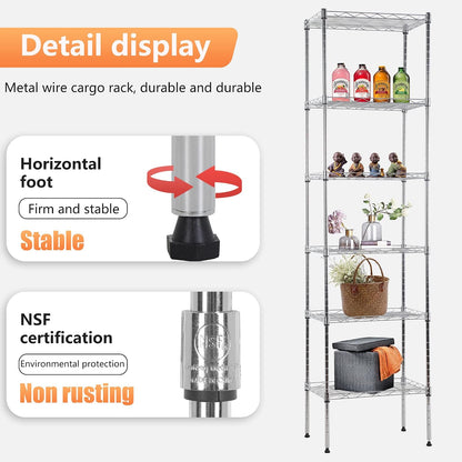 5-Tier Wire Shelf | 36" x 14" x 72" | Chrome