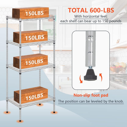 5-Tier Wire Shelf | 36" x 14" x 72" | Chrome