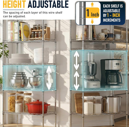 5-Tier Wire Shelf | 36" x 14" x 72" | Chrome