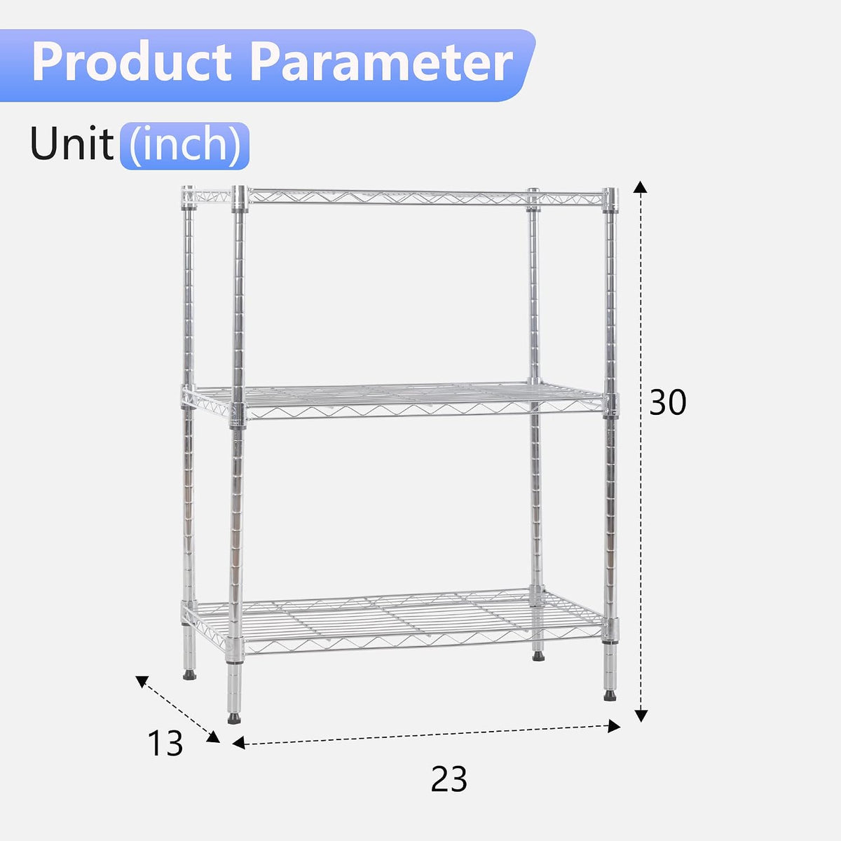 5-Tier Wire Shelf | 36" x 14" x 72" | Chrome