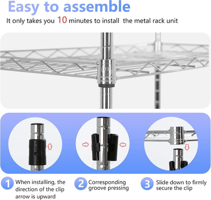 5-Tier Wire Shelf | 36" x 14" x 72" | Chrome
