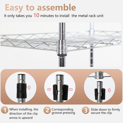 5-Tier Wire Shelf | 36" x 14" x 72" | Chrome