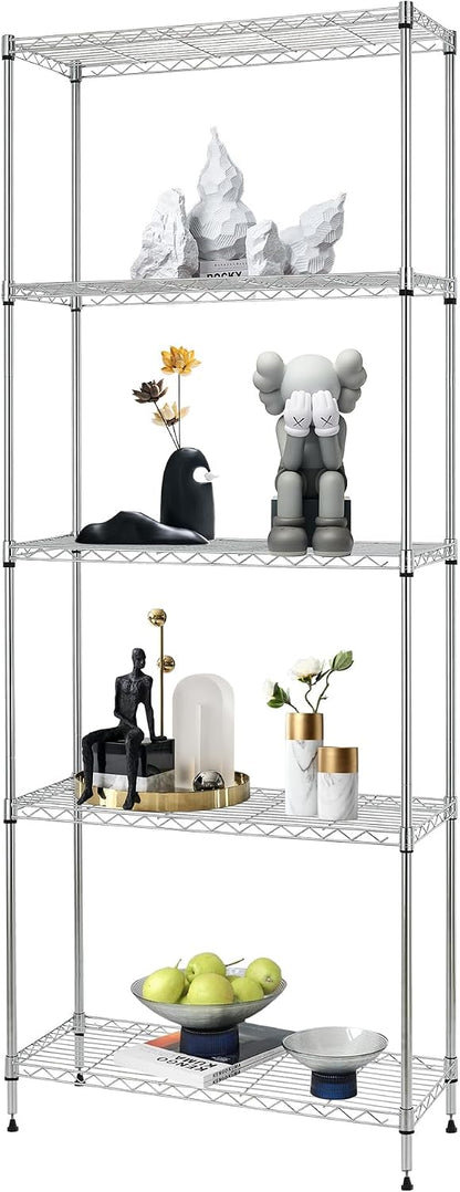 5-Tier Wire Shelf | 36" x 14" x 72" | Chrome