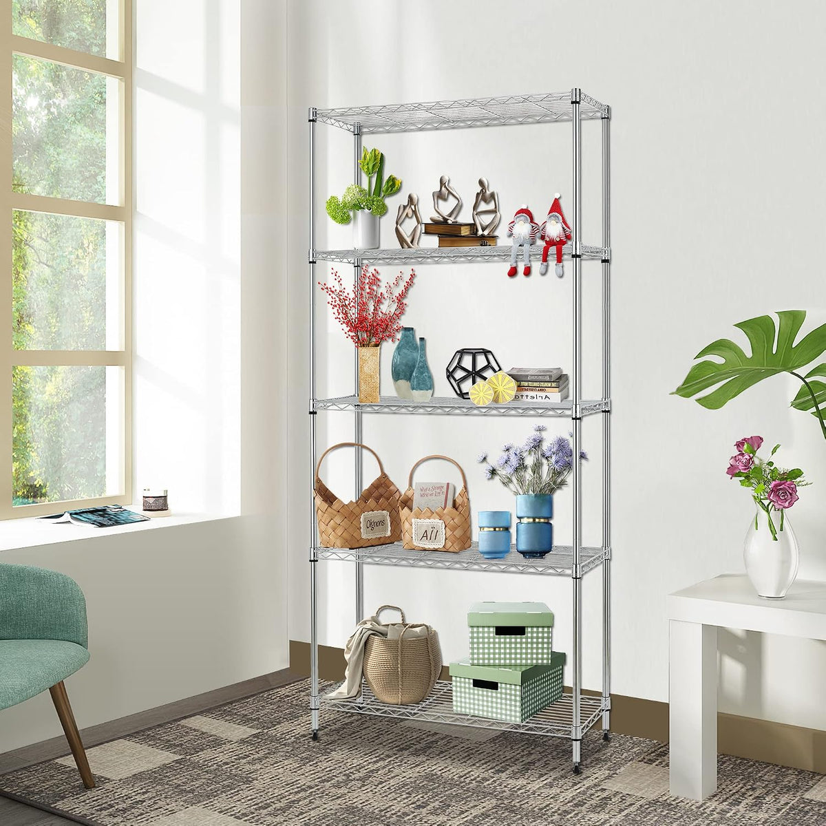 5-Tier Wire Shelf | 36" x 14" x 72" | Chrome