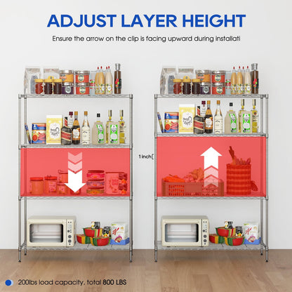 5-Tier Wire Shelf | 36" x 14" x 72" | Chrome