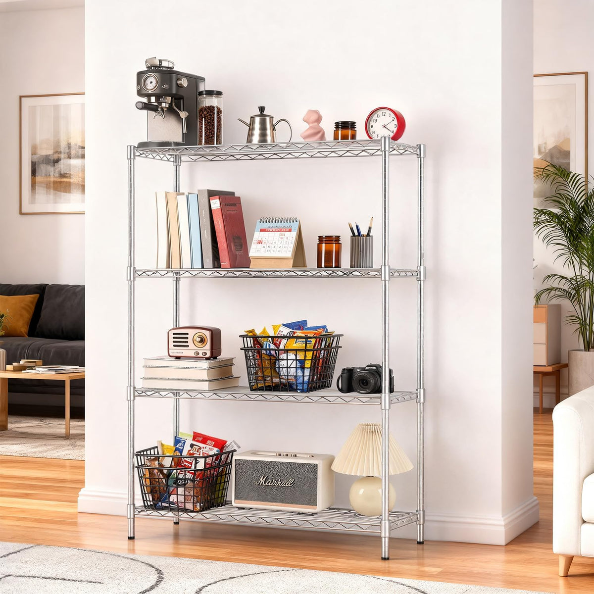 5-Tier Wire Shelf | 36" x 14" x 72" | Chrome