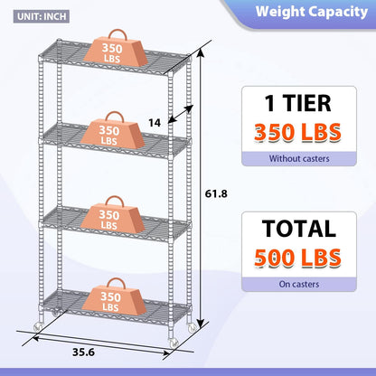 5-Tier Wire Shelf | 36" x 14" x 72" | Chrome
