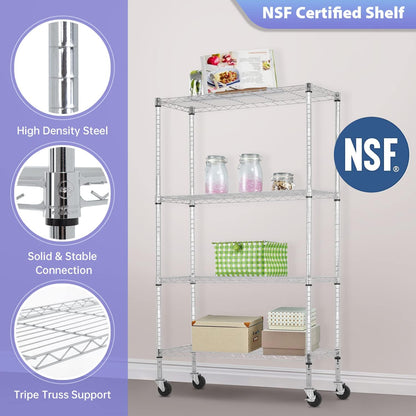 5-Tier Wire Shelf | 36" x 14" x 72" | Chrome