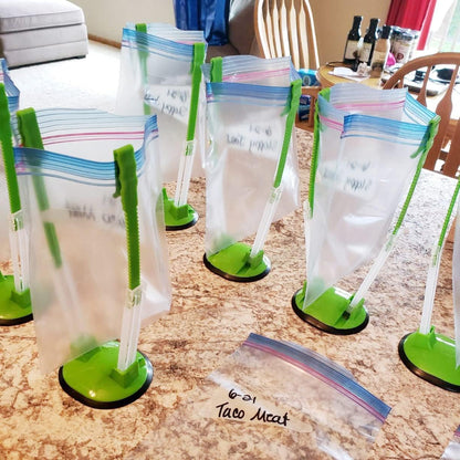 Baggy Rack Holder for Food Prep Bag/Plastic Freezer Bag/Ziplock Bag Holder Stand, Meal Planning/prep Bag Holders,8 Pack