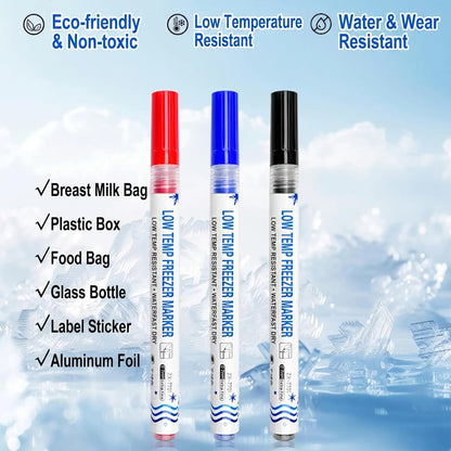 Refrigerator Marker Pen Freezer Marker with Oil Based Inks That Stays Clear in Frosty and Humid Environments Cold