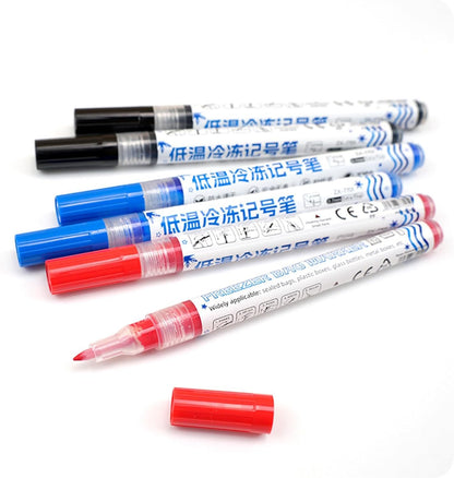 Refrigerator Marker Pen Freezer Marker with Oil Based Inks That Stays Clear in Frosty and Humid Environments Cold