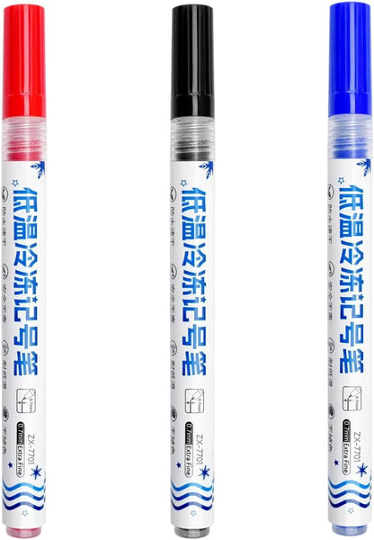 Refrigerator Marker Pen Freezer Marker with Oil Based Inks That Stays Clear in Frosty and Humid Environments Cold