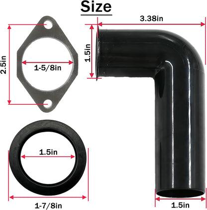 Garbage Disposal Drain Elbow Replacement Kit,Garbage Disposal Drain And Gasket Kit for Waste King,with 1.5" Elbow, Flange, Gasket, and Two Screws