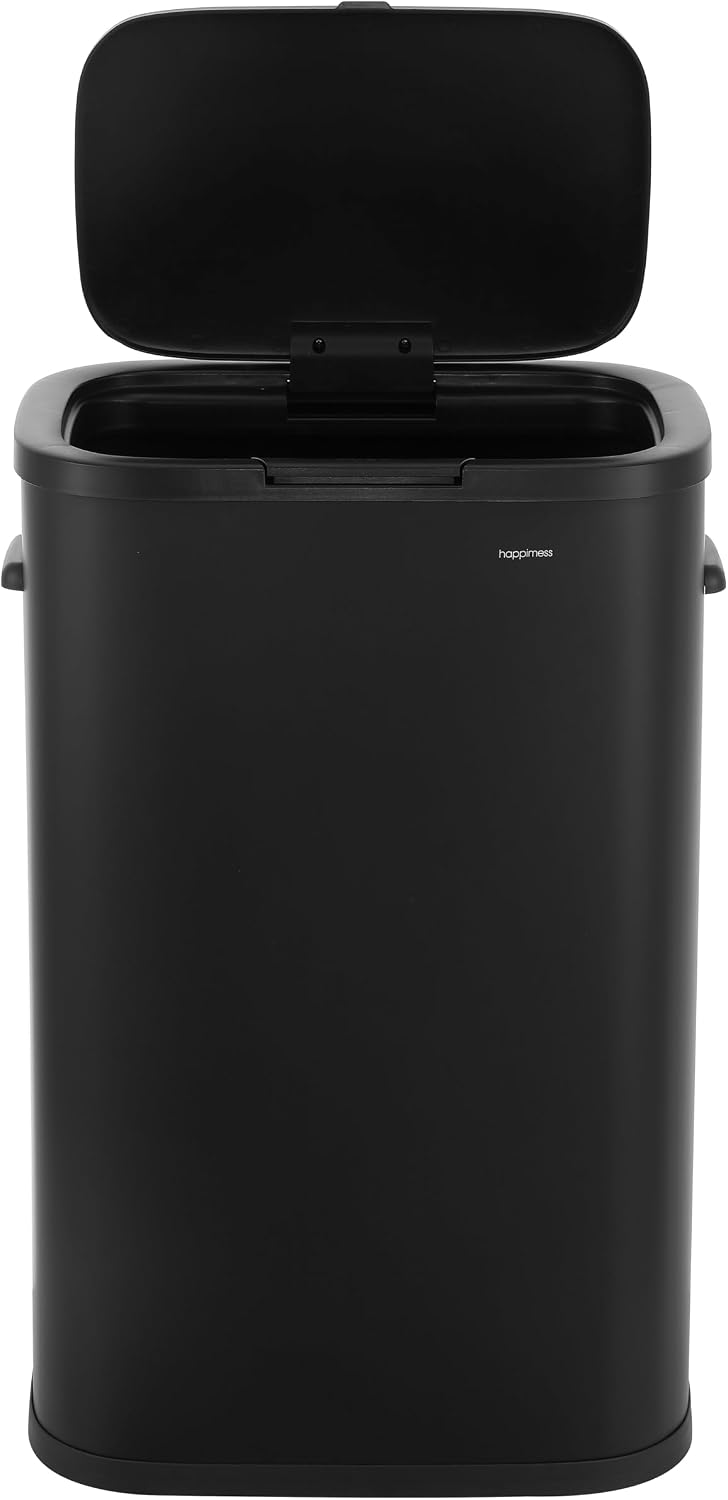 Tammi 14.5 Gal Slim Push Button Trash Can, Limestone Beige