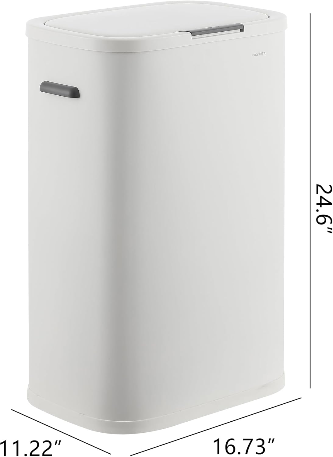 Tammi 14.5 Gal Slim Push Button Trash Can, Limestone Beige