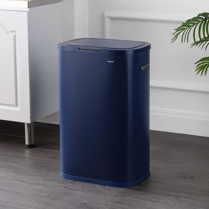 Tammi 14.5 Gal Slim Push Button Trash Can, Limestone Beige