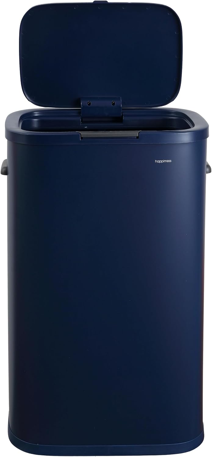 Tammi 14.5 Gal Slim Push Button Trash Can, Limestone Beige