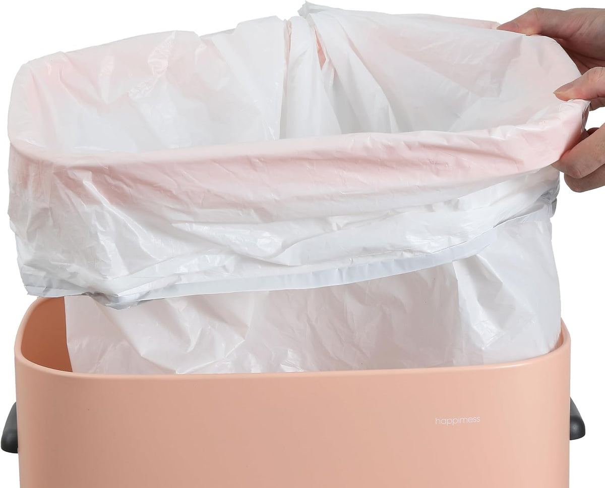 Tammi 14.5 Gal Slim Push Button Trash Can, Limestone Beige