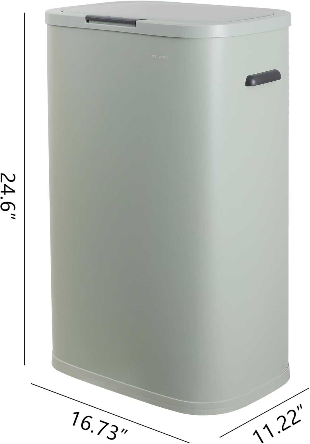 Tammi 14.5 Gal Slim Push Button Trash Can, Limestone Beige
